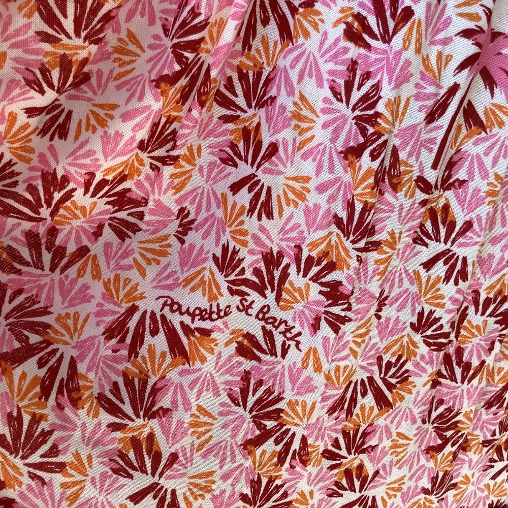 Poupette St Barth Soledad On/Off-The-Shoulder Smocked Midi-Dress Pink Size Large - Picture 5 of 16